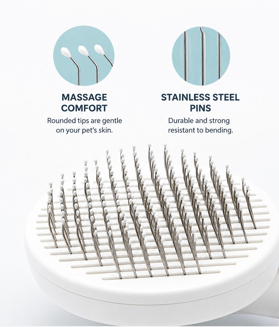 Self-Cleaning Pet Grooming Brush for Cats & Dogs